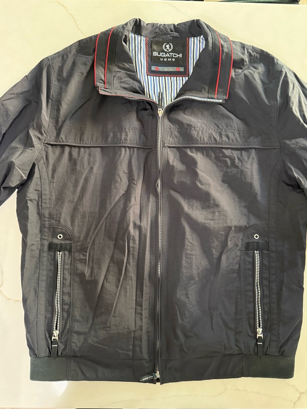 Bugatchi Uomo Active Men’s Black Lightweight Full Zip Jacket 2X